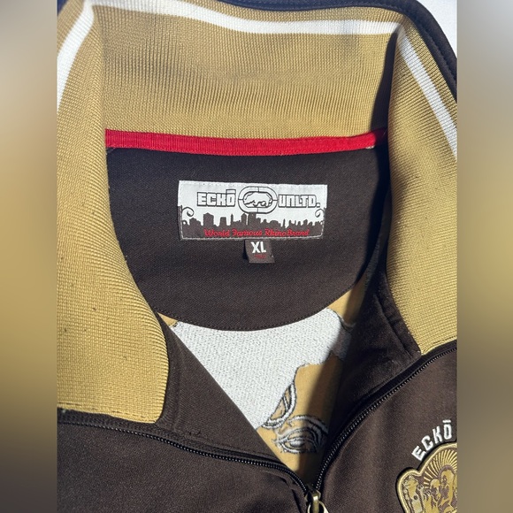 Y2K Ecko Unltd Graphic Track Jacket & Baggy Jeans Set Mens 34 Streetwear Hip Hop - Picture 4 of 15